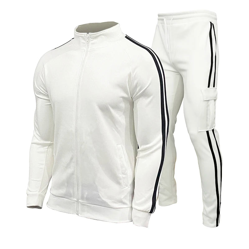 M&T Wear - Men's Tracksuit Casual Joggers Hooded Sportswear Jackets And Pants 2 Piece Sets Hip Hop Running Sports Suit