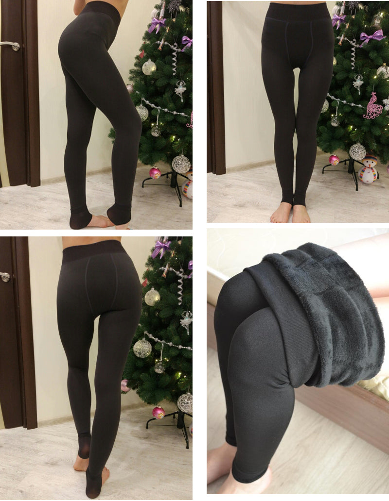 M&T Wear - Winter Women Solid Warm Leggings with High Waist and Fleece