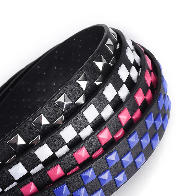 M&T Wear - Personalized Rivets Checkerboard Punk Belt