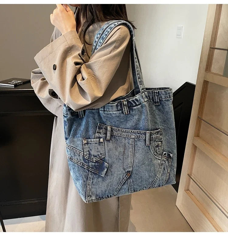 M&T Wear - 2025 Retro Denim Tote Bag for Women