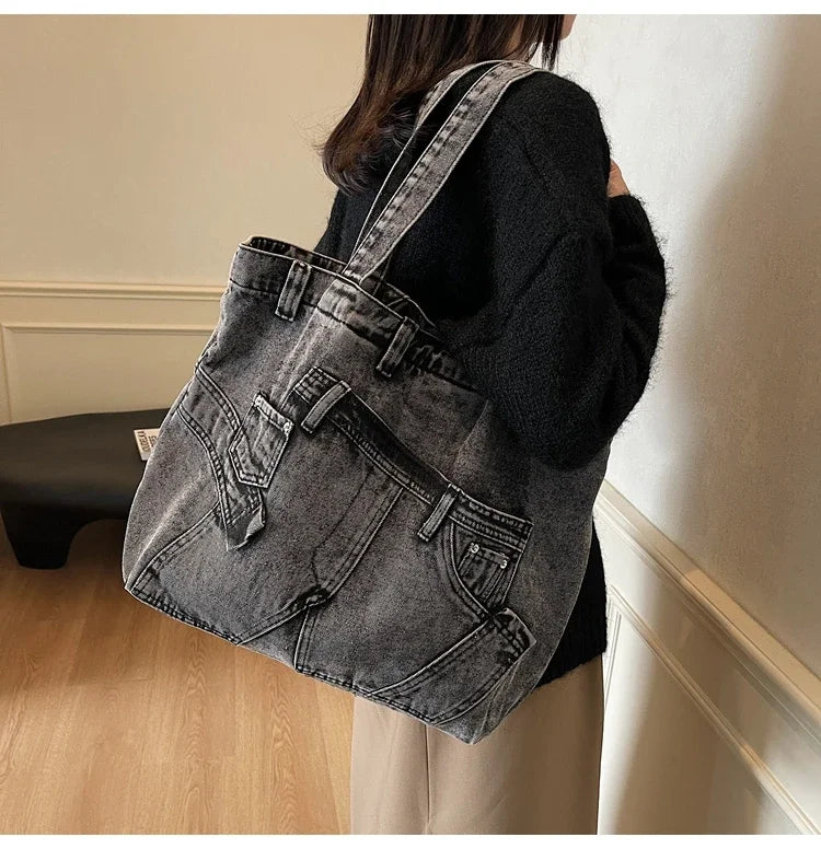 M&T Wear - 2025 Retro Denim Tote Bag for Women