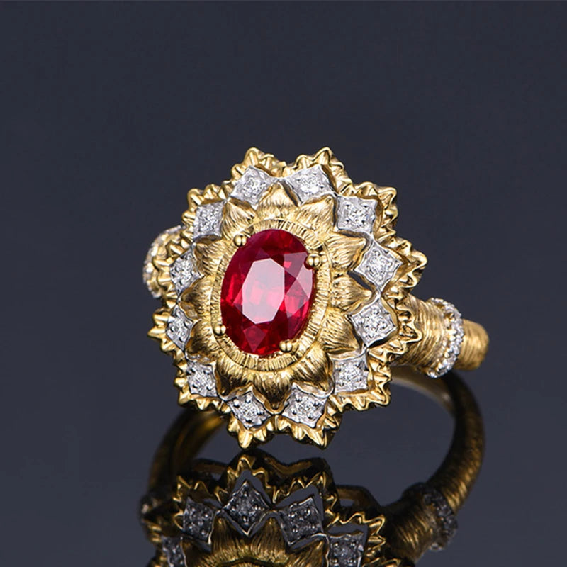 M&T Wear – Vintage Luxury Artificial Ruby Ring for Women