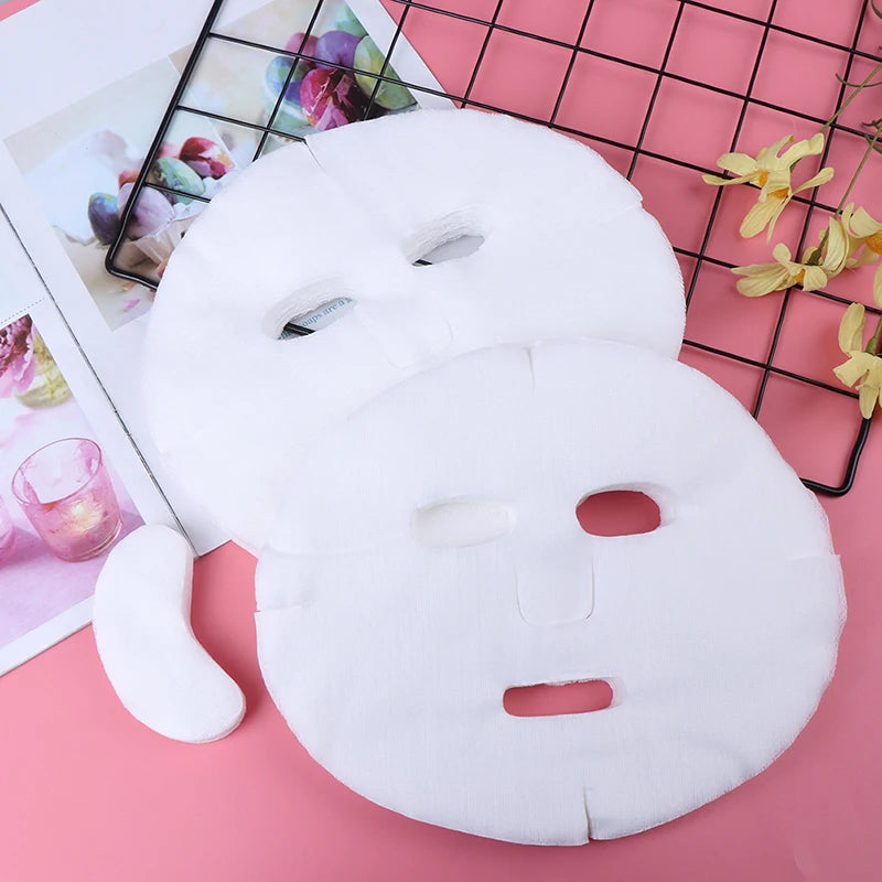 100pcs/lot Disposable Face Mask DIY Soft Non-toxic Pure Facemask Sheet Beauty Tools Breathable Cotton Face Mask Sheet Paper