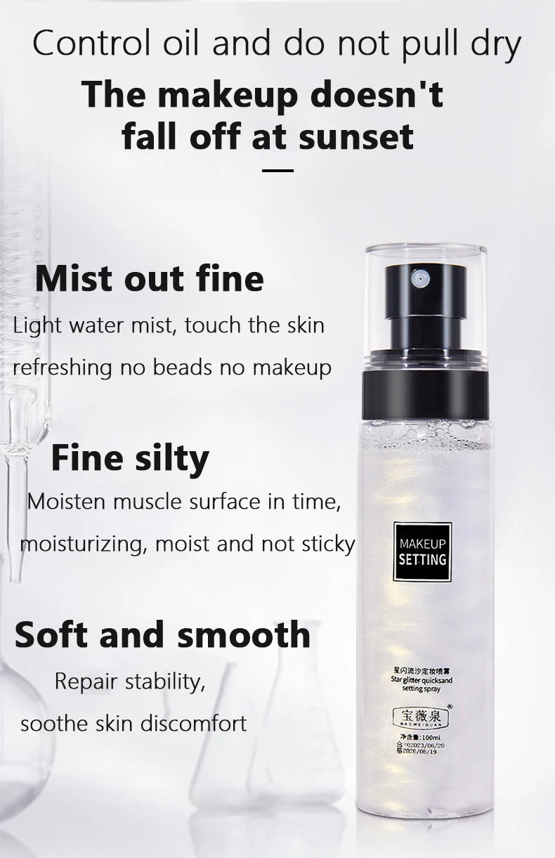 100ML Long-Lasting Makeup Fixing Spray Waterproof Sweatproof Oil Control Hydrating Setting Spray for a Fresh Makeup Finish