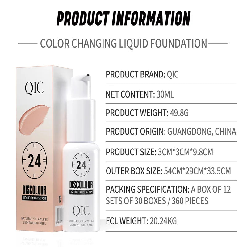 M&T Wear – Magic Color Changing Liquid Foundation (Soft Matte, Long-Lasting, Hydrating)