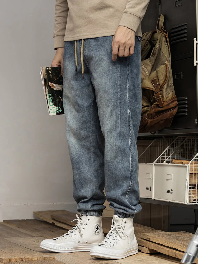 M&T Wear - Classic Washed Blue Denim Jeans for Men American Minimalist