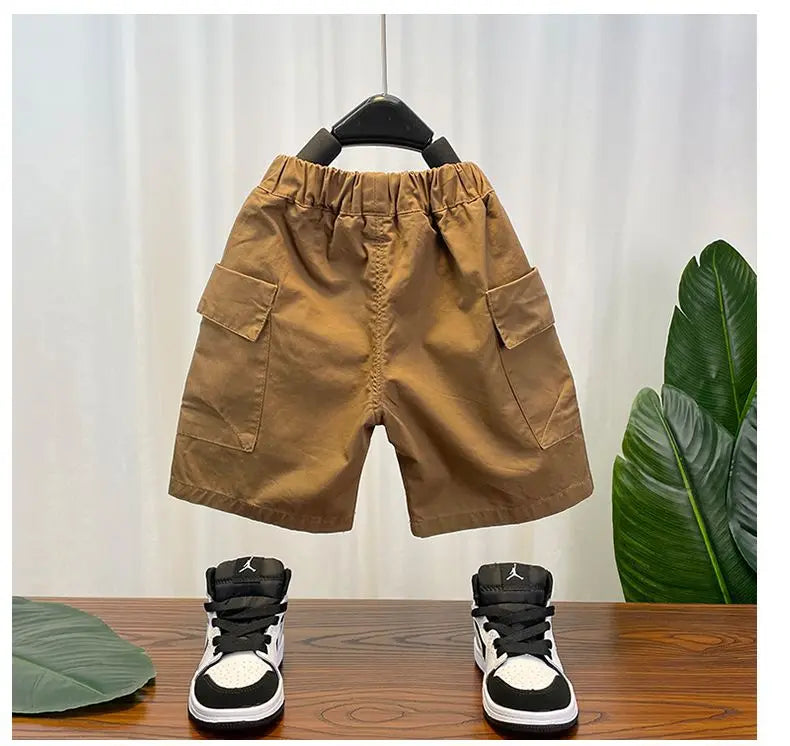 M&T Wear - Korean Children's Clothes 2025 Summer Kids Clothes Boys Outfits Baby Thin Short Sleeves Stripe Polo Shirt +Shorts Two Pieces Set