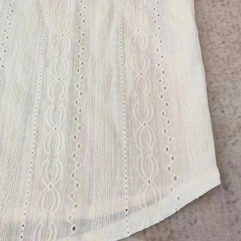 M&T Wear - Shirts for men Apricot Handsome Lapel Men Blouse Vacation Hollow Out Sexy Fashion Men Clothing Male Mesh Long-sleeved Shirts