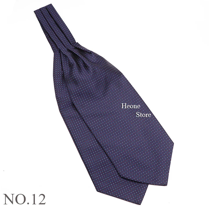 Luxury Mens Scarf Tie Solid Color Dot Geometric Pattern Floral Jacquard Woven Polyester Silk Ascot Cravat Tuxedo Suit Shirt Gift