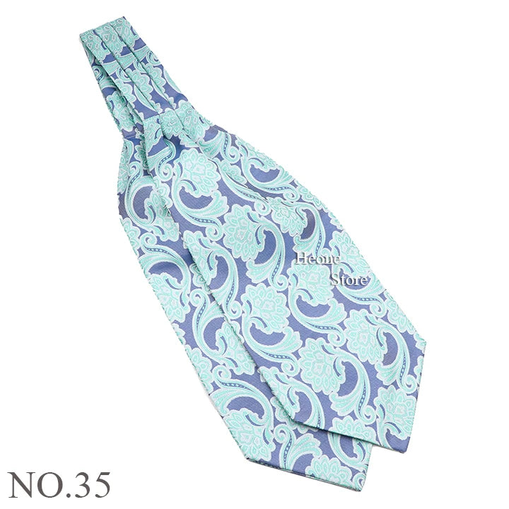 Luxury Mens Scarf Tie Solid Color Dot Geometric Pattern Floral Jacquard Woven Polyester Silk Ascot Cravat Tuxedo Suit Shirt Gift