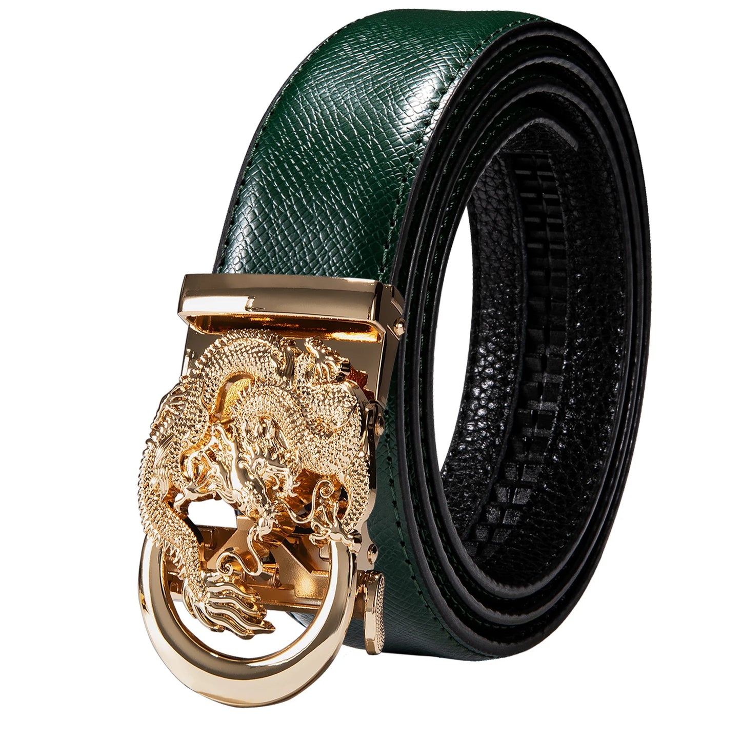 M&T Wear - Luxury Gold Buckle Cowskin Genuine Leather Belt
