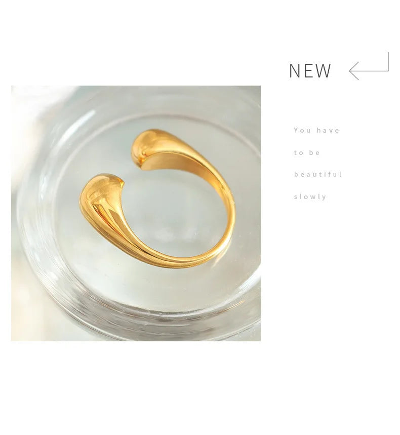 M&T Wear Minimalist Open Circle Ring – Adjustable Stainless Steel Jewelry for Women