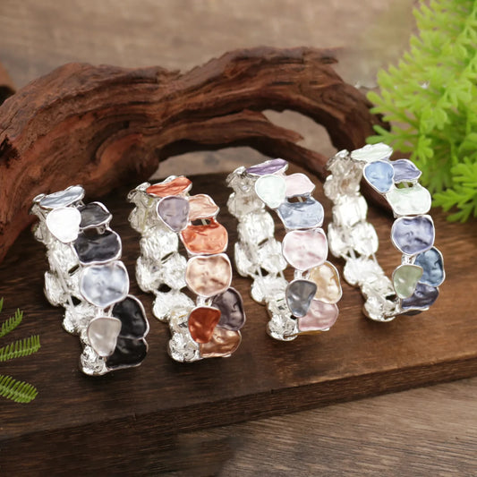 M&T Wear - Irregular Geometric Colorful Dripping Oil Bangle