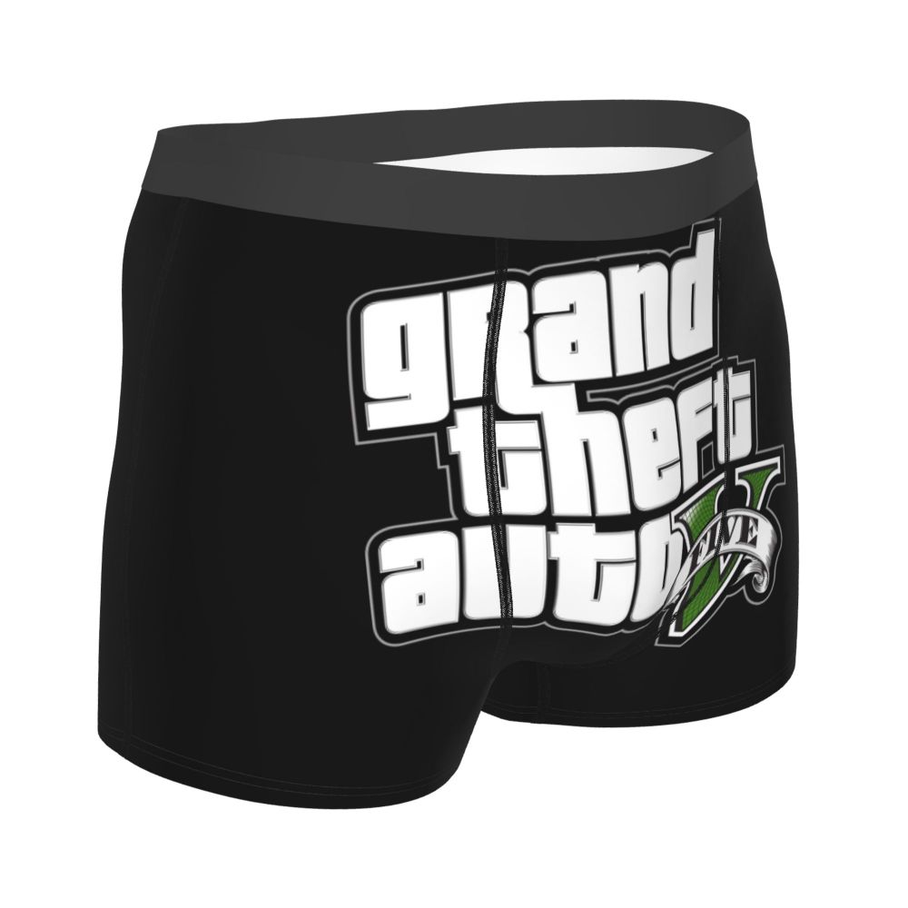 M&T Wear - Custom Grand Theft Auto Adventure Game Underwear Men Breathable GTA Boxer Briefs Shorts Panties Soft Underpants For Homme
