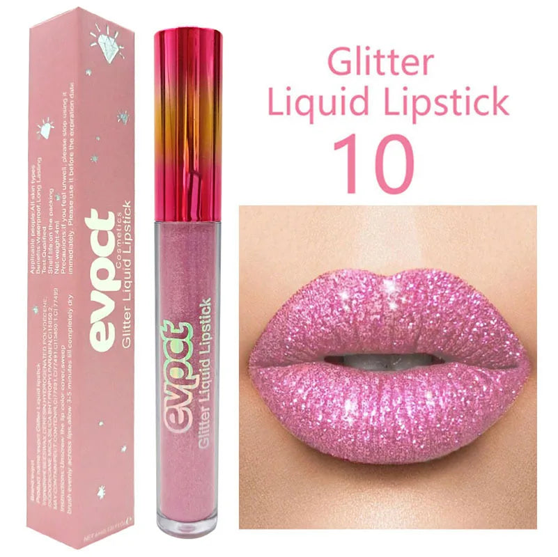 M&T Wear - Diamond Shine 15-Color Glitter Liquid Lipstick