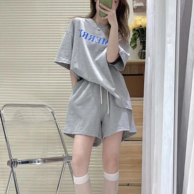 M&T Wear - Casual Tracksuit Woman Shorts Stylish Short Sets for Women 2 Pieces Classic Summer Fashion 2024 Top and Bottom New in Matching