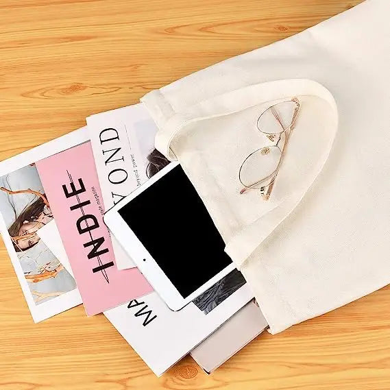 M&T Wear - Women’s Meme Cat Canvas Tote Bag | Funny Cartoon Shoulder Bag