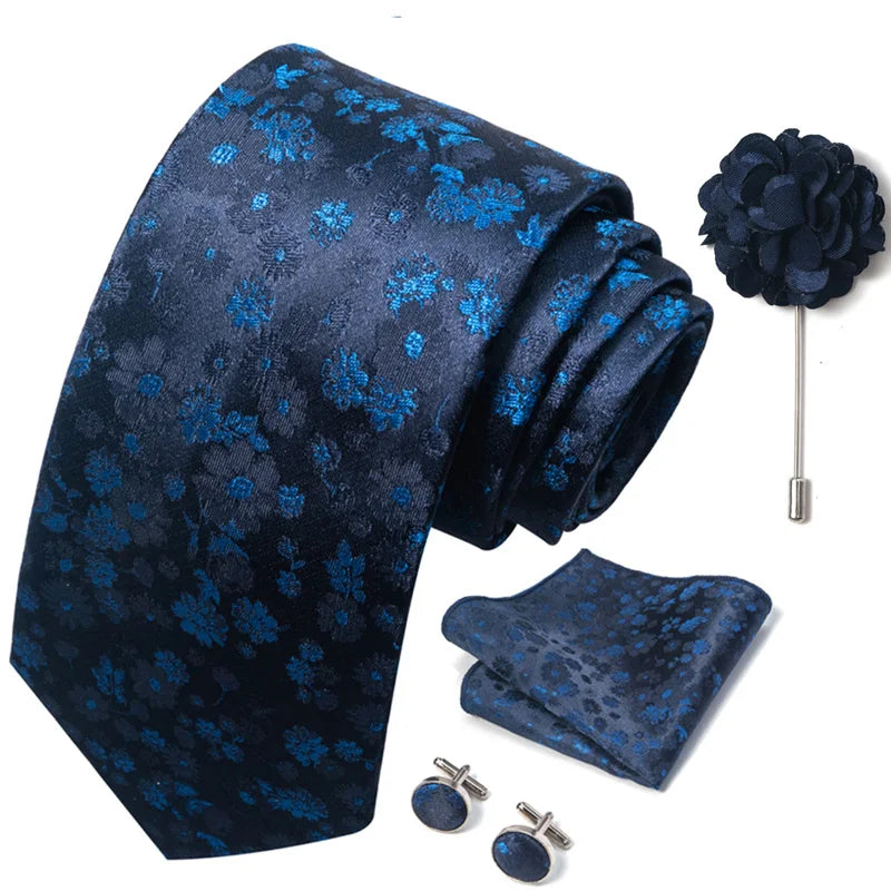 M&T Wear - Luxury Paisley Floral Tie & Accessory Set