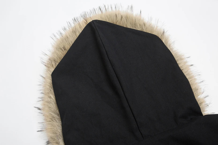 M&T Wear - Winter Jackets Fur Collar Parkas Coat Men Vintage Thicken Fleece Warm Jackets Streetwear Harajuku Hip Hop Padded Jackets Outwear