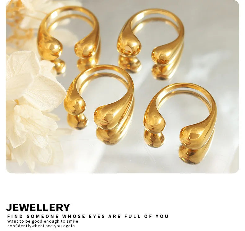 M&T Wear Minimalist Open Circle Ring – Adjustable Stainless Steel Jewelry for Women