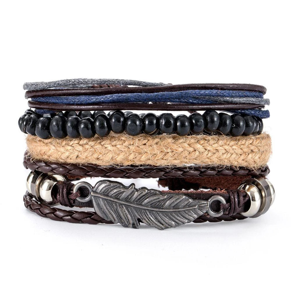 M&T Wear - 06 2024 Leather Braided Bracelet for Men