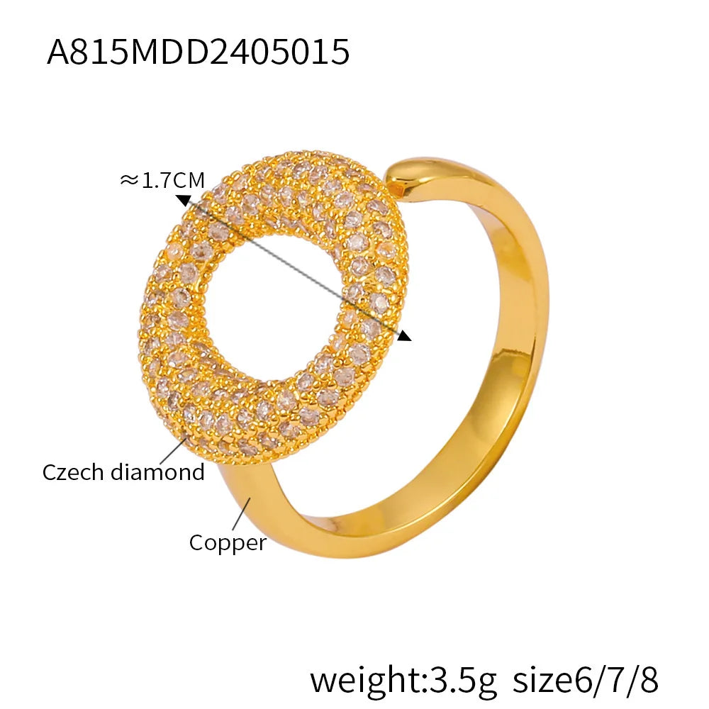 M&T Wear – Elegant Gold & Silver Zircon Cocktail Ring for Women