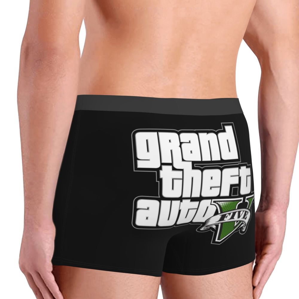M&T Wear - Custom Grand Theft Auto Adventure Game Underwear Men Breathable GTA Boxer Briefs Shorts Panties Soft Underpants For Homme