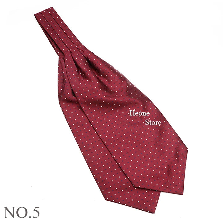 Luxury Mens Scarf Tie Solid Color Dot Geometric Pattern Floral Jacquard Woven Polyester Silk Ascot Cravat Tuxedo Suit Shirt Gift