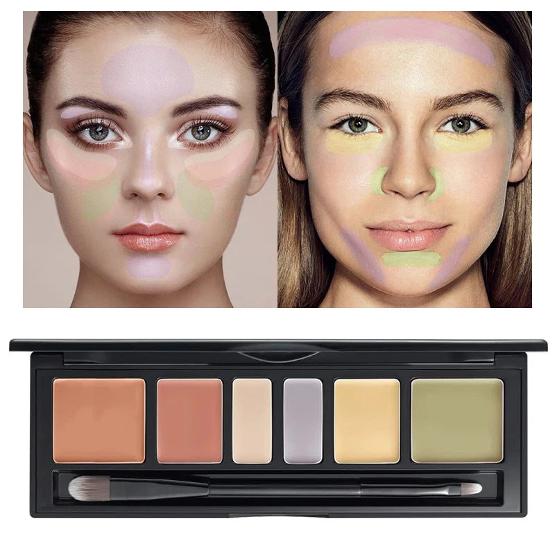M&T Wear – 6-Color Full Coverage Concealer Palette with Brush
