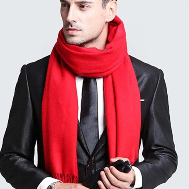 M&T Wear - Wool Scarves Winter Soft Warm Cashmere Shawl Thickened Long Tassel Shawl Warm Scarf Fashion Solid Color Women Man Scarf
