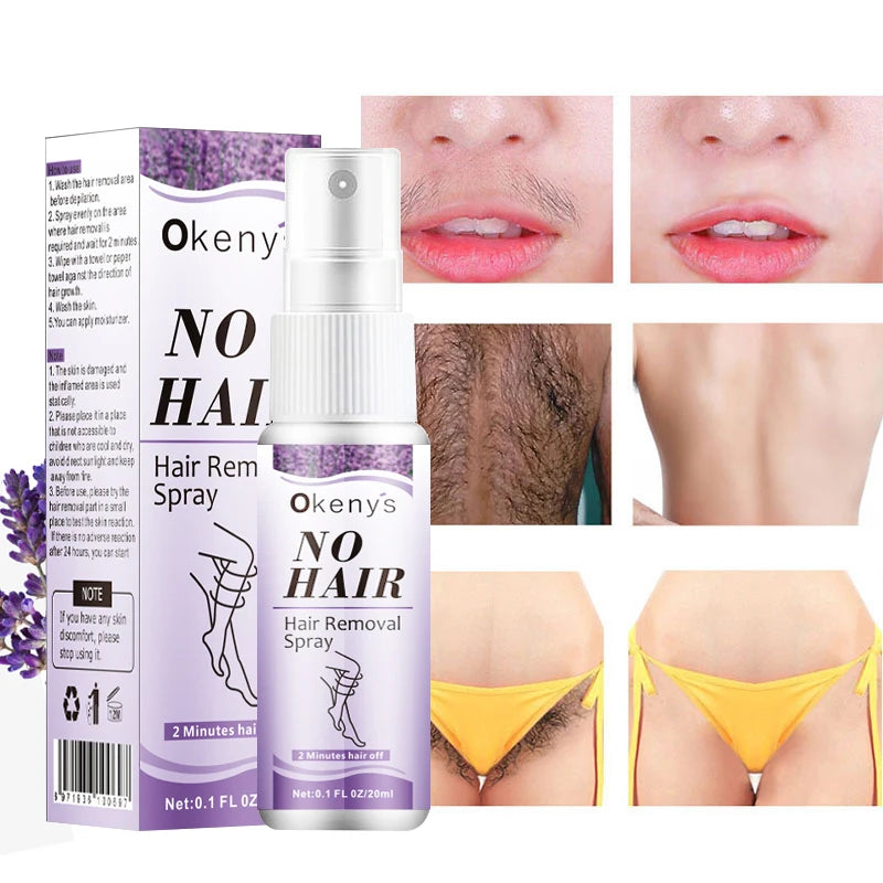 M&T Wear - Permanent Hair Removal Spray (20ml) | Painless & Nourishing Lavender Formula for Silky Smooth Skin
