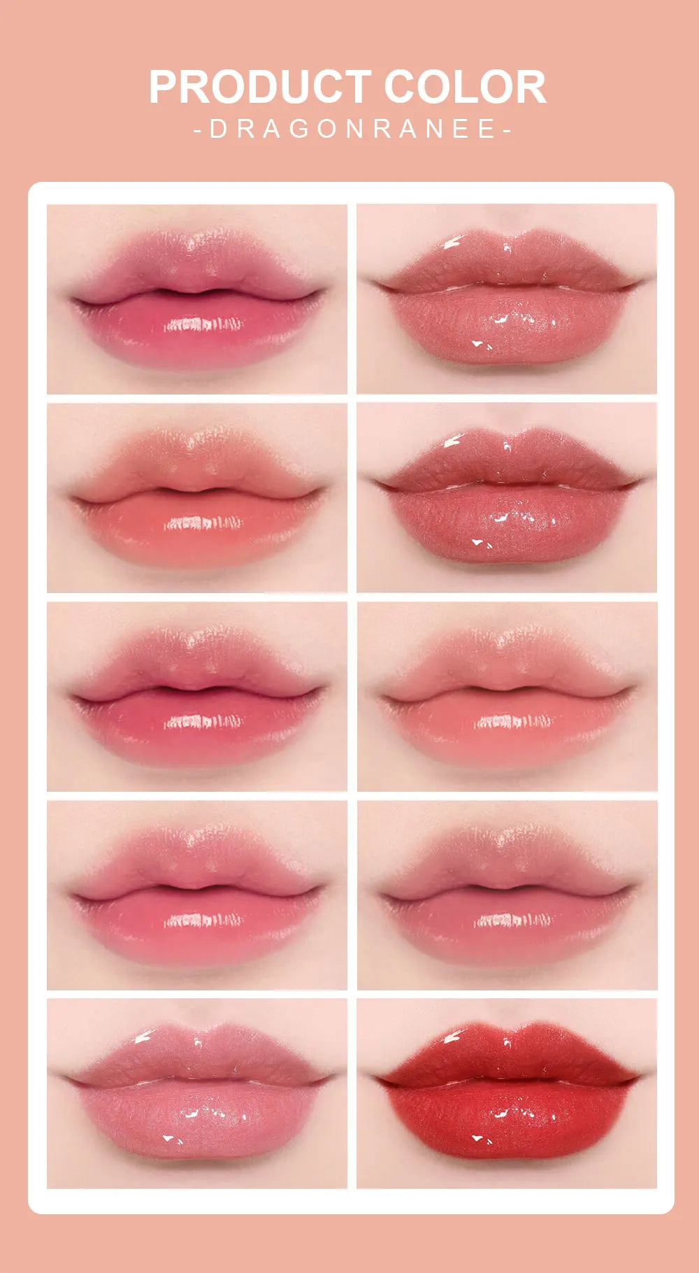 M&T Wear 10-Piece Shimmering Lip Gloss Set – Long-Lasting, Non-Stick, Moisturizing & Pearlescent Lip Glaze Collection