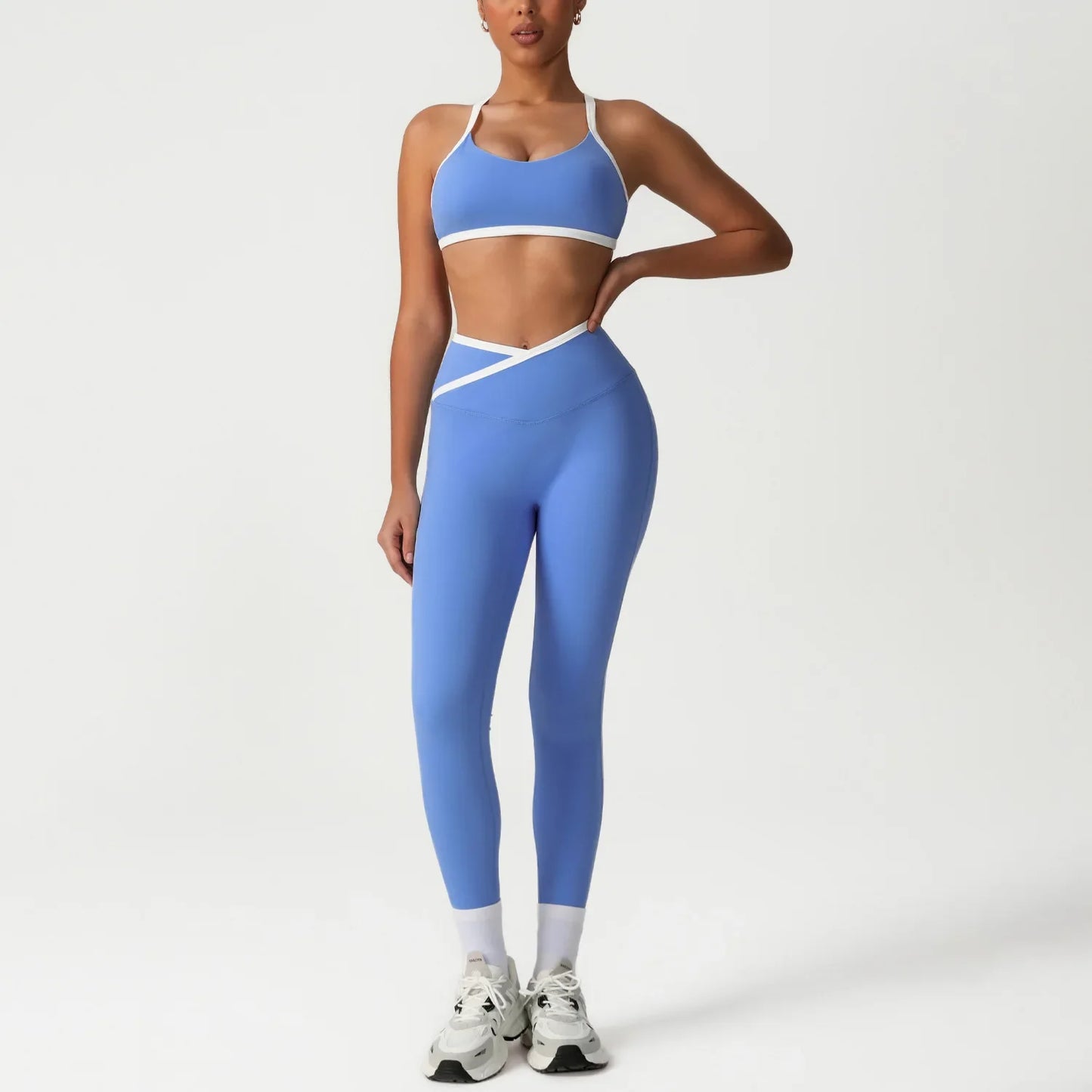 M&T Wear - Women's Tracksuit 2 Pieces Yoga Set Workout Fitness Suit Running Sportswear Gym Clothing High Waist Leggings Bra Sports Suits