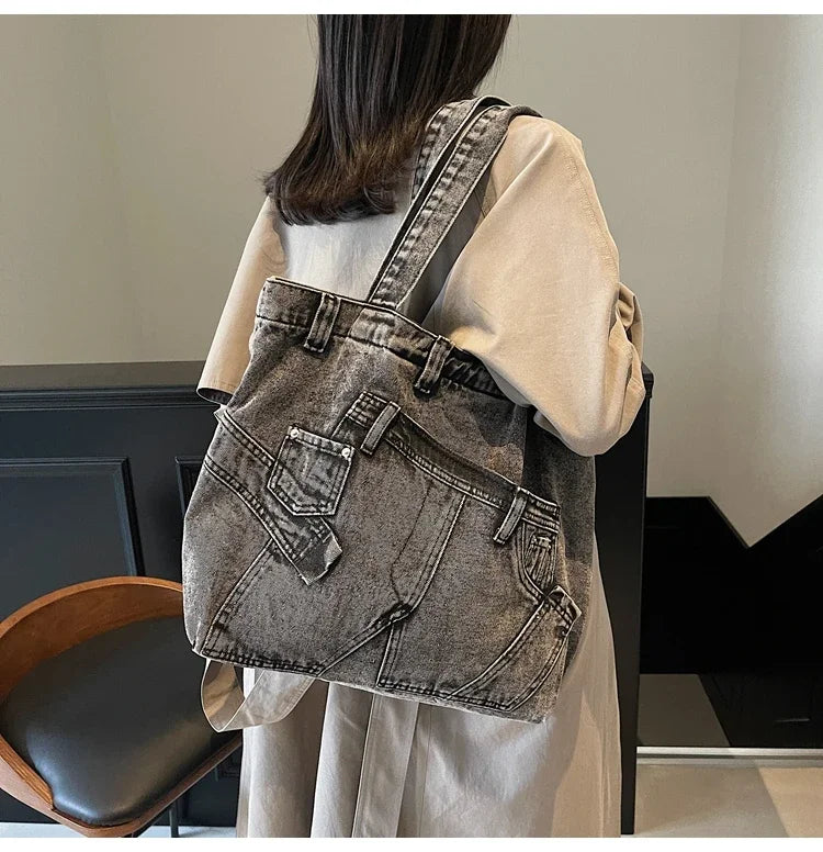 M&T Wear - 2025 Retro Denim Tote Bag for Women