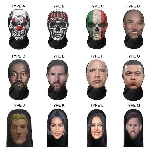 M&T Wear - 3D Skull & Animal Print Full Face Mask