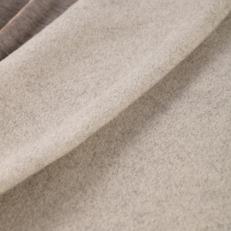 Elegant Solid Long Overcoat Women Turn-down Collar Lace Up Full Sleeve Classic Warm Coat 2025 New Lady Autumn Winter Casual Wear