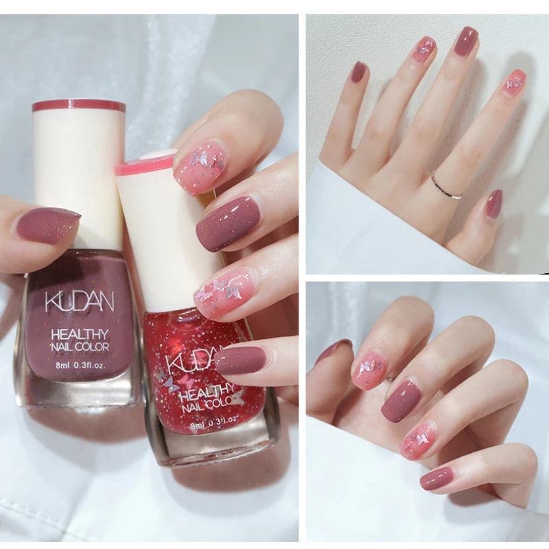 M&T Wear - White Fine Glitter Nail Polish | No Lamp Needed, Non-Peel Shiny Finish (8ml)