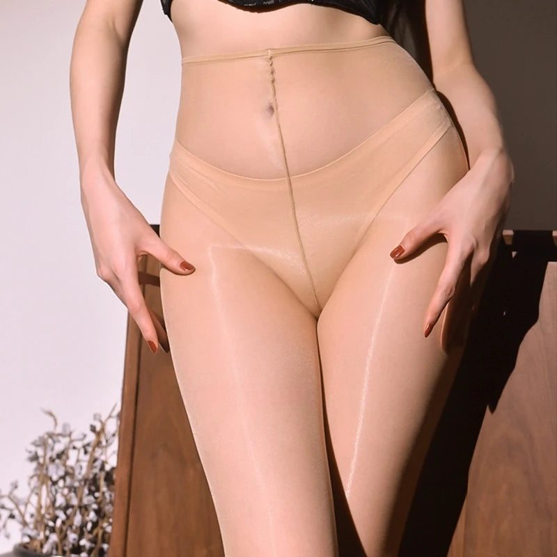 M&T Wear - Summer Women Underwear Sexy See Through Invisible Tights Narrow Waist Edge High Elasticity Pantyhose Oil Glossy Shaping Hosiery