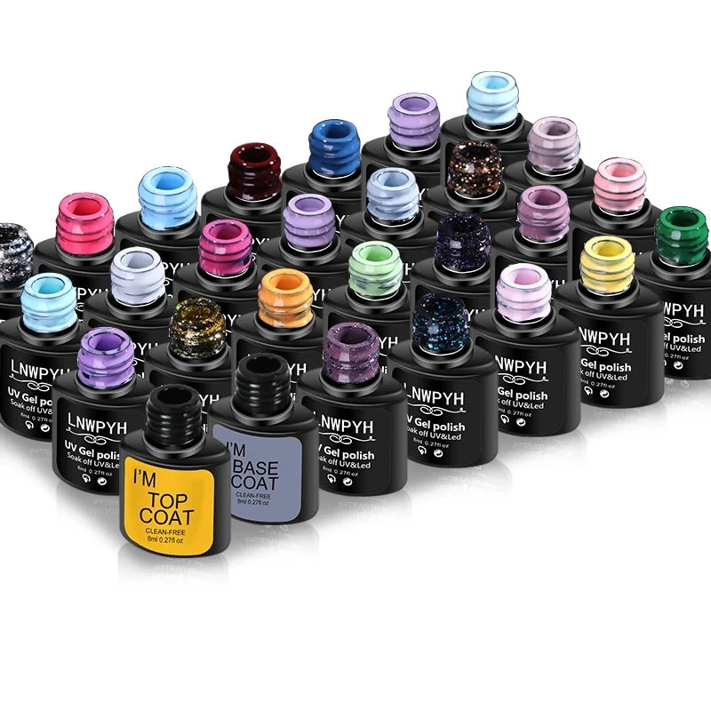 M&T Wear - 36 Color Gel Nail Polish Collection | Semi-Permanent Soak Off UV/LED Gel Varnish (8ml)