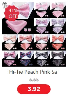 Hi-Tie 60 Color Classic Bow Ties for Men Silk Butterfly Pre-Tied Male Bowtie Pocket Square Cufflinks Set Jacquard Paisley Floral