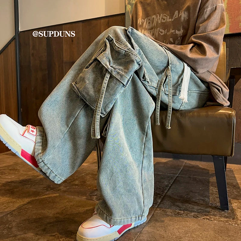 M&T Wear - Men’s Hip Hop Wide-Leg Jeans – Streetwear Style