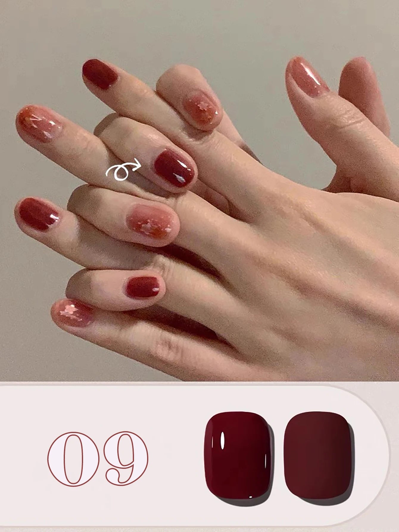 M&T Wear - Red Gel Nail Polish 12ml | Cherry, Wine, and Brown Shades