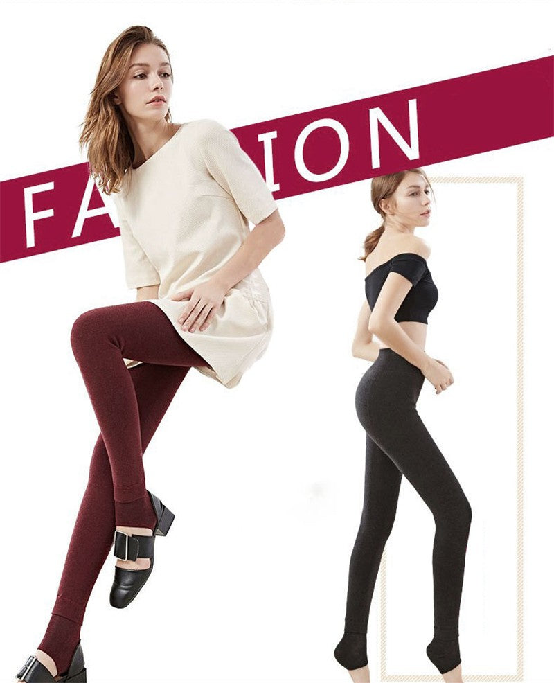 M&T Wear - Winter Women Solid Warm Leggings with High Waist and Fleece