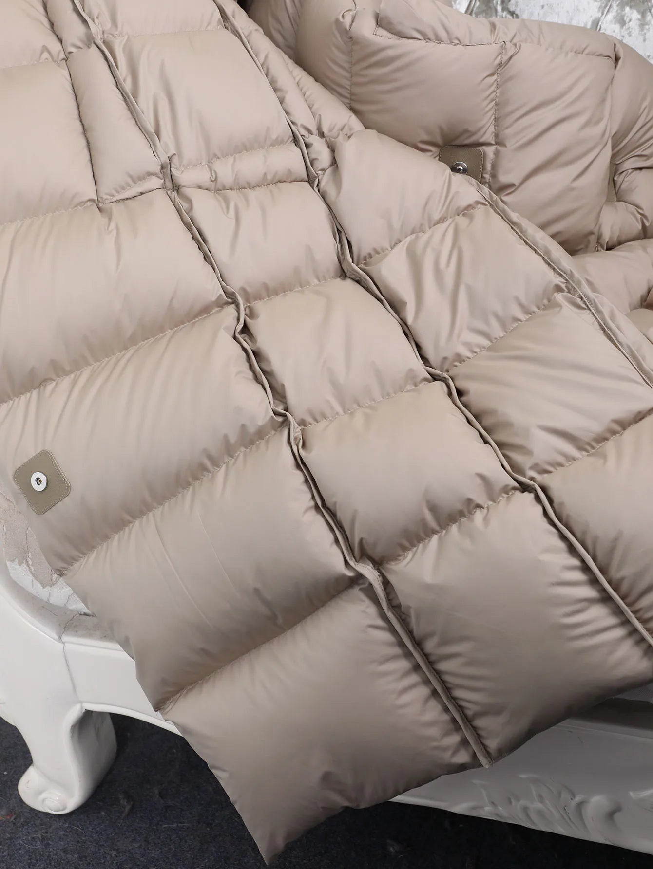 M&T Wear - The Ultimate Luxury Knee-Length White Down Puffer Coat