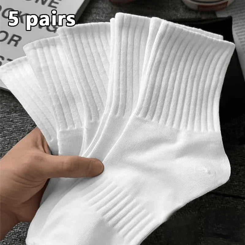M&T Wear - 5 Pairs Men's Mid-Length Anti-Odor Sport Socks