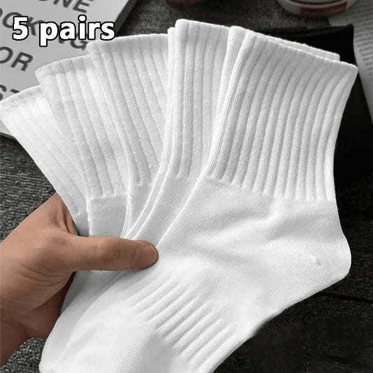 M&T Wear - 5 Pairs Men's Mid-Length Anti-Odor Sport Socks