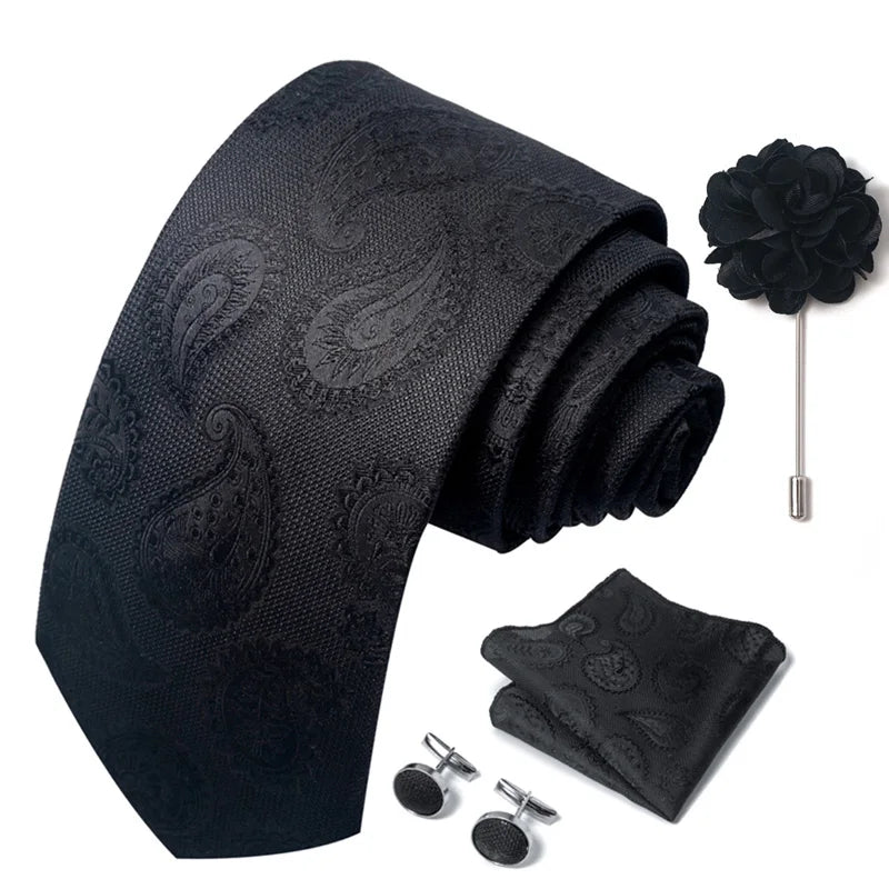 M&T Wear - Luxury Paisley Floral Tie & Accessory Set