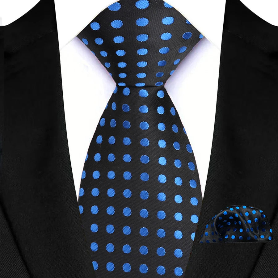 M&T Wear - Luxury Navy Solid 8cm NeckTie & Pocket Square Set