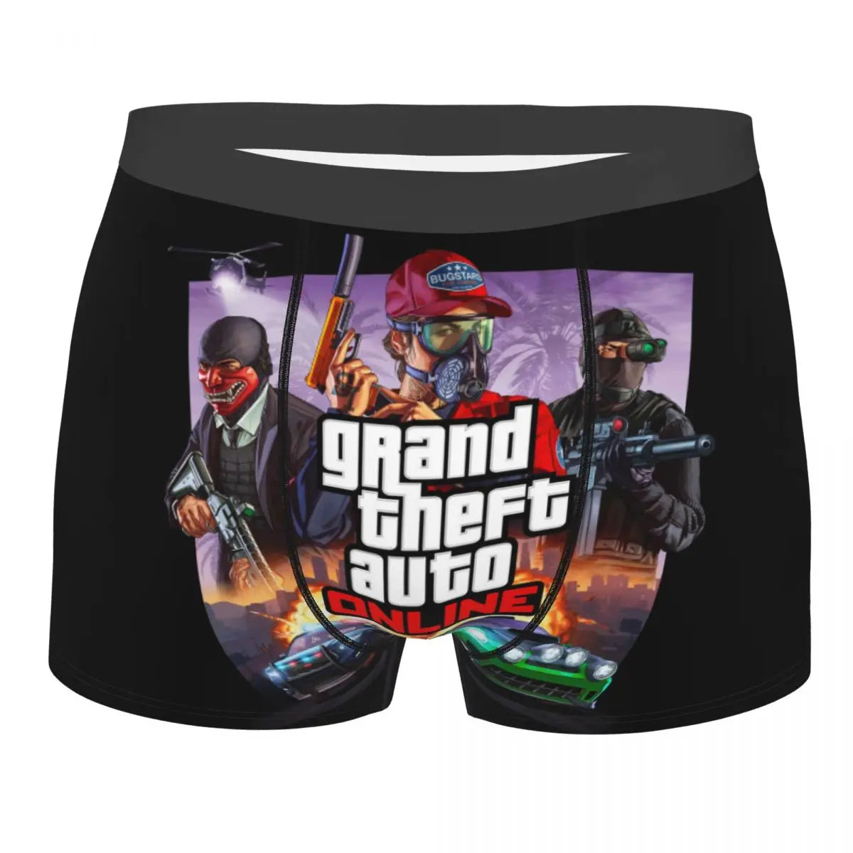 M&T Wear - Custom Grand Theft Auto Adventure Game Underwear Men Breathable GTA Boxer Briefs Shorts Panties Soft Underpants For Homme