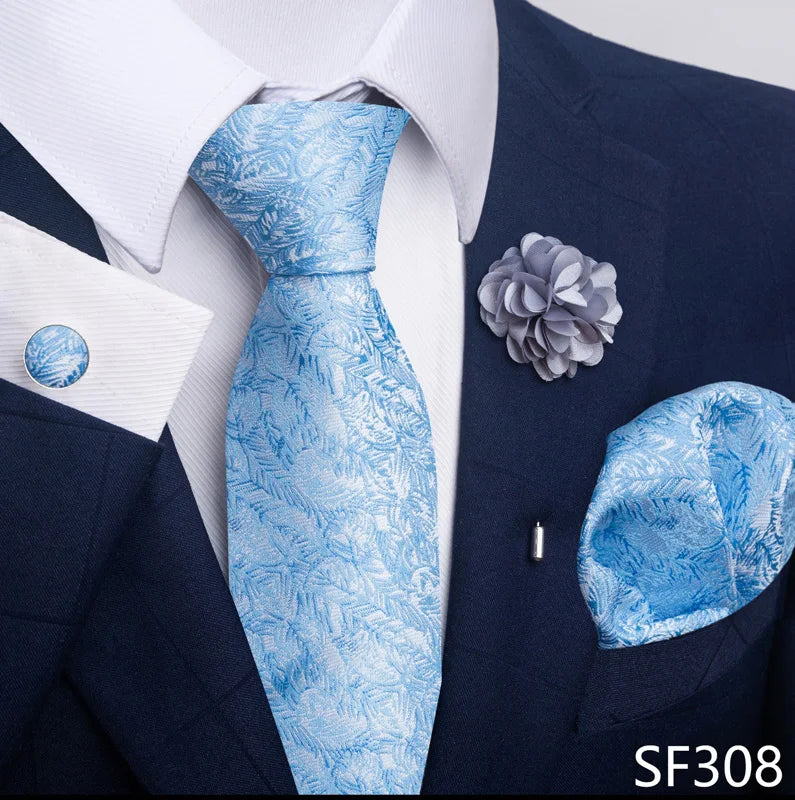 M&T Wear - Luxury Paisley Floral Tie & Accessory Set